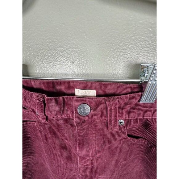 J. Crew Stretch Burgundy‎ Wine Ankle Corduroy Pants Women’s Size 25 - Picture 3 of 11